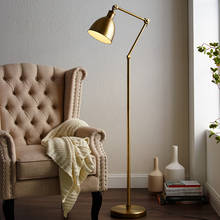 American light luxury LED floor lamp living room sofa very simple modern brass color study reading floor lamp 2024 - buy cheap