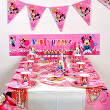 Minnie Mouse Girls Kids Party Decorations Paper Cups Napkins Plates Straws Baby Shower Birthday Minions Party Supplies 4.9 2024 - buy cheap