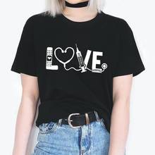 Fashion Love Nurse Print Harajuku Shirt Tee Shirt Femme Casual Plus Size Summer Short Sleeve T Shirt Women Tops Camiseta Mujer 2024 - buy cheap