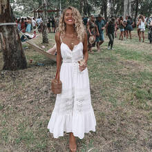 Hirigin Fashion Boho Long Maxi Dress Women Summer Ladies Sleeveless White Beach Dress Evening Party Casual Dresses Vestidos 2024 - buy cheap