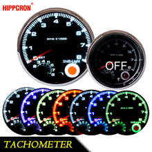 Dragon Gauge 95mm 3.75 Inch Tachometer Chrome for 7 LED Colors Adjustable 12V Car Gauge 3 3/4" Meter 0-8000 RPM TAC Shift-Light 2024 - buy cheap