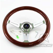 LR Universal 14" 350mm Wood Grain Steering Wheel 6 Bolts 1.75" Dish 3-Spoke Wood 2024 - buy cheap