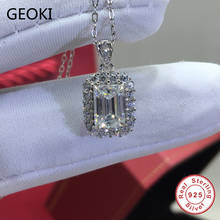 Geoki 925 Sterling Silver 1 Ct  5*7mm Perfect Cut D Color VVS1 Emerald Moissanite Pendant Necklace Women Luxury Party Jewelry 2024 - buy cheap