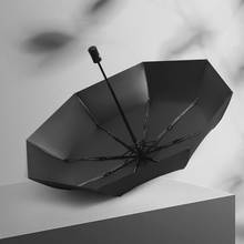 Paraguas plegable automático para hombre y mujer, sombrilla grande de lujo, resistente a la lluvia y al viento, con recubrimiento negro, 10K, color negro y rojo 2024 - compra barato