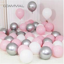 Globos de látex de Metal para decoración de fiestas de cumpleaños, niños y adultos, decoración de aniversaire, Baby Shower, 12 Uds. 2024 - compra barato