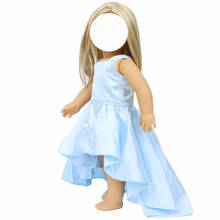 Colección limitada, vestido de princesa para niña, muñeca para muñeca de 18 pulgadas, vestido de vestir para fiesta de boda, accesorios de ropa azul, juguete para niños 2024 - compra barato