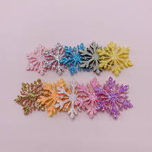 40Pcs/Lot 3.5CM Glitter Snowflake Patches Appliques For Handmade Children Christmas Hair Clip Accessories and Pendant 2024 - buy cheap