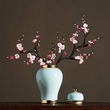 Jingdezhen vaso de cerâmica simulação flor decoração novo estilo chinês casa sala estar varanda tv gabinete decoração suave 2024 - compre barato