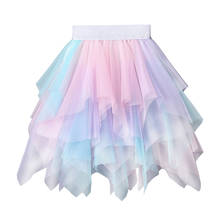 0-14Y Summer Kids Children Mesh Pleated Skirt with Cotton Lining Dance Long Tutu Skirts Fluffy Pettiskirt 2024 - buy cheap