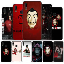 La casa de papel-capa de silicone macio, preta, para celular huawei, p40, p30, p20, p10 pro, p9 lite, psmart 2019, y6, y9 2024 - compre barato