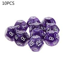 Dados d12 de 12 lados, acessórios de jogo de tabuleiro para festa familiar de dados poliéster-dral, 62kf, 10 peças 2024 - compre barato