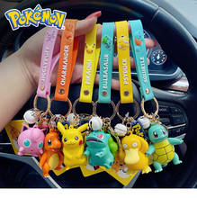 6 Pcs/set Pokemons Figure Pendants Keychain Pikachu Bulbasaur Car Key Chain Cute Jigglypuff Bag Ornaments Gift Toys for Children 2024 - buy cheap