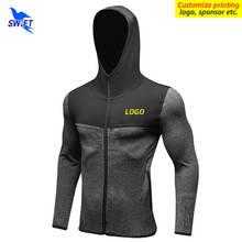 Customize LOGO Mens Running Jacket Windproof Outdoor Sport Sweatshirts Cycling Gym Fitness Hoodies Quick Dry Sportswear Tops 2024 - buy cheap