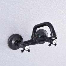 Grifo mezclador para lavabo de baño, accesorio de bronce frotado con aceite, doble manija, montado en la pared, para cocina, zsf736 2024 - compra barato