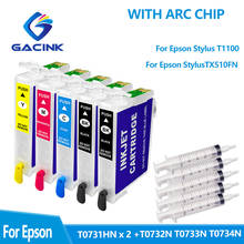 Cartucho de tinta recargable T0731HN T0732N T0733N T0734N, con Chip ARC, para impresora Epson Stylus T1100 TX510FN, 5 uds. 2024 - compra barato