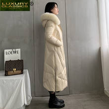 Warm Female Winter Coat 90% Duck Down Jacket + Natural Fox Fur Hooded Clothes 2021 Korean X-Long Down Parka Hiver LW1608 2024 - buy cheap