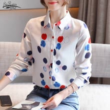 2021 New Autumn Polka Dot Long-Sleeve Blouse Women Office Lady Plus Size Chiffon Shirts Women Button Cardigan Female Tops 10894 2024 - buy cheap