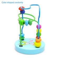 Baby Girls Colorful Wooden Puzzle Toy Mini Around Beads Wire Maze Roller Coaster Educational Mathematics Toy Kid Christmas Gifts 2024 - buy cheap