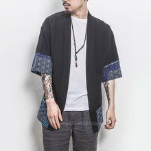 Chinese Style Clothing for Men Vintage Cardigan Hanfu Male Solid Color Linen Tops Retro Print Coat Casual Streetwear Plus Size 2024 - buy cheap