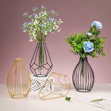 Vaso de vidro para decoração de casa, vaso de flores de planta hidropônico simples, geométrico, tubo de teste, decoração de mesa de terrário 2024 - compre barato