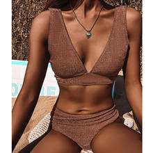 Telotuny maiôs feminino tecido especial bandagem conjunto de biquíni sexy com decote em v push-up praia de banho brasileiro 2021 maiô 2024 - compre barato