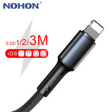 Nohon USB зарядное устройство кабель для iPhone 12 11 Pro Max Xs X XR 8 7 6 6s Plus SE iPad Mini Быстрая Зарядка шнур 3 м данных короткий длинный провод 2024 - купить недорого