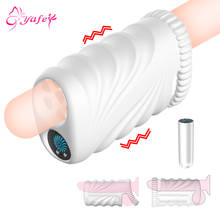 Male Masturbator Cup Pussy Penis Delay Trainer Stretch Strong Shock Vibrating Glans Stimulate Massager Climax For Men Sex Toys 2024 - buy cheap