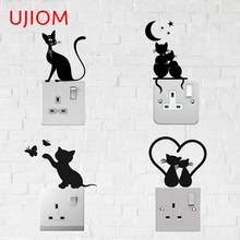 UJIOM Symbol of Love Lovely Cat Living Room Decor Bedroom Accessories Wall Stickers Cartoon Anime Bathroom Decor Poster Decals 2024 - buy cheap