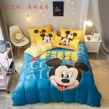 Jogo de cama edredon mickey mouse 3d, disney, tamanho queen, lençóis, decoração da casa do menino, capa de edredom duplo, macacão azul 2024 - compre barato