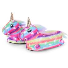 New Winter Infant Toddler Baby Girls and Boys Fashion Kids Unicorn Shoes for Adult Cartoon Slippers 2024 - buy cheap