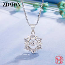 ZDADAN New Arrival 925 Sterling Silver Snowflake White Crystal Necklace Chain For Women Charm Jewelry Accessories 2024 - buy cheap