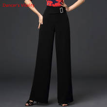 Latin Dance Female Adult Sexy Pants Modern National Standard Ballroom Dancing Clothes New High Waist Wide Leg Practice Trousers 2024 - buy cheap