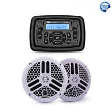 Sistema de áudio estéreo de rádio estéreo bluetooth para carro, receptor fm am, reprodutor de mp3 + alto-falante de 6.5 polegadas à prova d'água para rv, atv, spa, barco, motocicleta 2024 - compre barato