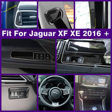 Кнопка подъема внешнего вида из углеродного волокна/стойка A/пневматическая панель переменного тока/рулевое колесо/фары головного света крышка отделка для Jaguar XF XE 2016 - 2019 2024 - купить недорого