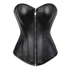 Leather Corsets for Women Steampunk Zip Lace Boned Bustier Plus Size Gothic Punk Tight Shaper Push Up Birthday Party Clubwear 2024 - buy cheap