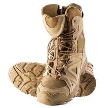 Bota swat masculina de alta qualidade, leve, amortecimento, calçado de combate, escalada, ambiente externo, feminino, cano alto, couro preto, botas táticas do deserto 2024 - compre barato