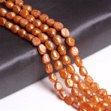 Perlas barrocas naturales de 4-5mm para la fabricación de joyas, pequeñas perlas doradas reales de agua dulce, semillas de arroz amarillo y patata, perlas sueltas, 14" 2024 - compra barato