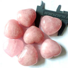 1pc Natural Pink Quartz Crystal Heart Shape Stone Beads for jewelry making Chakra Healing Reiki Beads 45mm 2024 - buy cheap