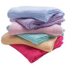 Muslin 100% Cotton Baby Receiving Blanket Newborn Knitted Cellular Swaddle Wrap Baby Bath Towel Sleepsack Stroller Accessories 2024 - buy cheap