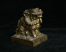 Chinese Folk Fengshui Bronze Brass Lucky Wealth Kylin Chi-lin Qilin Sculpture 2024 - buy cheap