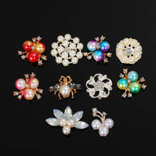 10PCS Alloy Rhinestone Flower Flatback Buttons Pearl Plating Garment Buckle Apparel Hairpins Clothing Decor Sewing Accessories 2024 - buy cheap