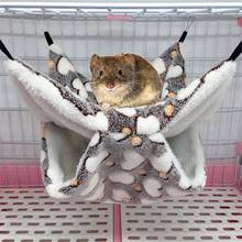 Гамак для питомца хомяка двухслойная подвесная кровать гнездо для кошки хомяка белка морская свинка Двухслойное плюшевое хлопковое гнездо для питомца 2024 - купить недорого