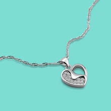 Original 925 Sterling Silver Necklace Women's Temperament Heart Clavicle Chain Solid Silver Fine Jewelry Chokers Necklaces 2024 - buy cheap