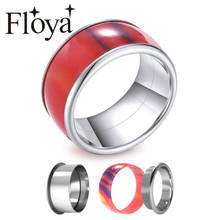 Floya Stackable Rings for Women Classical Inner Ring Groove Stainless Steel Ring Rotatable Wedding Band 2024 - buy cheap