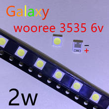 WOOREE-Cuentas LED para retroiluminación de TV LCD, cuentas de lámpara SMD 3535, 6 V, 1 W, 3535, blanco frío, 50 Uds. 2024 - compra barato