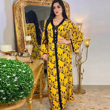 Рамадан ИД Мубарак хиджаб платье для женщин мода мусульманский этнический цветочный джалабия Дубай Турция марокканский кафтан арабский Оман одежда 2024 - купить недорого