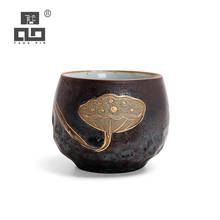 Copo de chá de cerâmica puer lótus tangpin porcelana chinesa kung fu aparelho para bebidas 130ml 2024 - compre barato