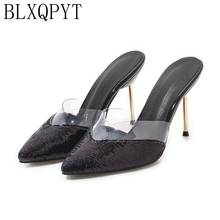 Blxqpyt sandálias femininas salto alto sexy 9.5cm, sapatos de ponta fina para casamento de alta qualidade 62 a 3 2024 - compre barato