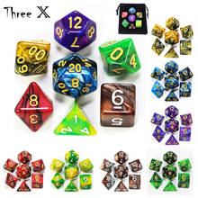 Dados de poliedro para jogo de mesa rpg dnd com 1 bolsa livre d4 d8 d10 d12 d20 7 cores 2024 - compre barato