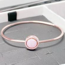 Оригинальный Розовый вихревой браслет с кристаллами, подходящий для женского браслета с подвесками, европейские ювелирные украшения «сделай сам» 2024 - купить недорого